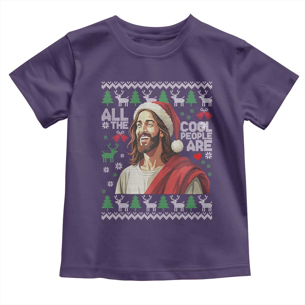 Funny Jesus Birthday Toddler T Shirt All the Cool People Are Born in December TS02 Purple Print Your Wear