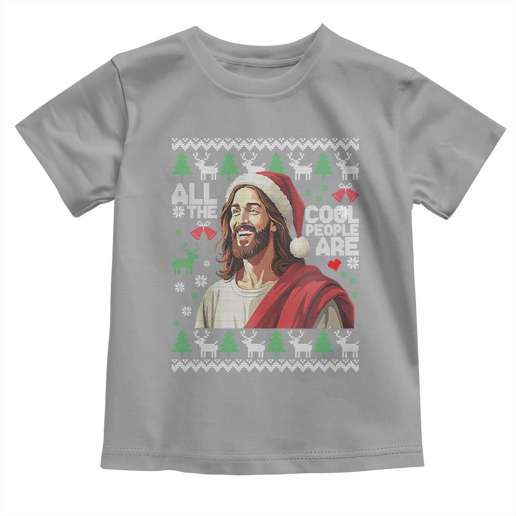 Funny Jesus Birthday Toddler T Shirt All the Cool People Are Born in December TS02 Sport Gray Print Your Wear