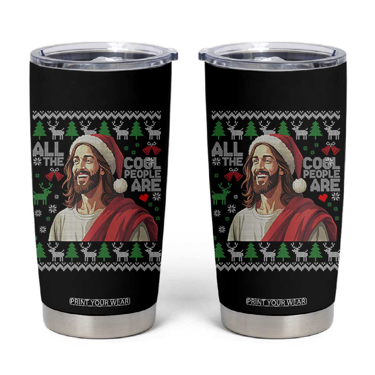 Funny Jesus Birthday Tumbler Cup All the Cool People Are Born in December TS02 Black Print Your Wear