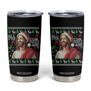 Funny Jesus Birthday Tumbler Cup All the Cool People Are Born in December TS02 Black Print Your Wear