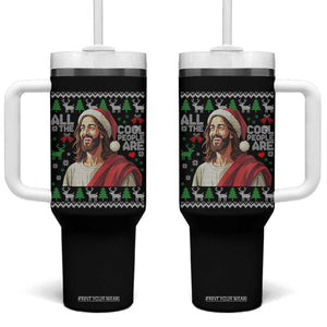 Funny Jesus Birthday Tumbler With Handle All the Cool People Are Born in December TS02 One Size: 40 oz Black Print Your Wear