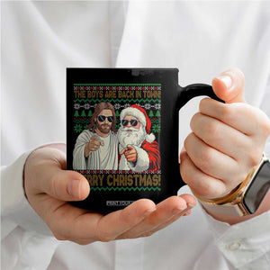 The Boys Are Back in Town Funny Christmas Coffee Mug Cool Santa and Jesus Holiday Humor TS02 Print Your Wear