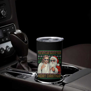 The Boys Are Back in Town Funny Christmas Tumbler Cup Cool Santa and Jesus Holiday Humor TS02 Print Your Wear