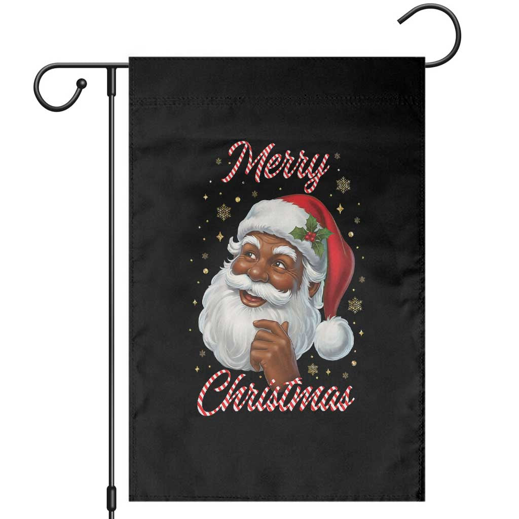 Merry Christmas Black Santa Claus Garden Flag Retro Nostalgic Festive Holiday TS02 Black Print Your Wear