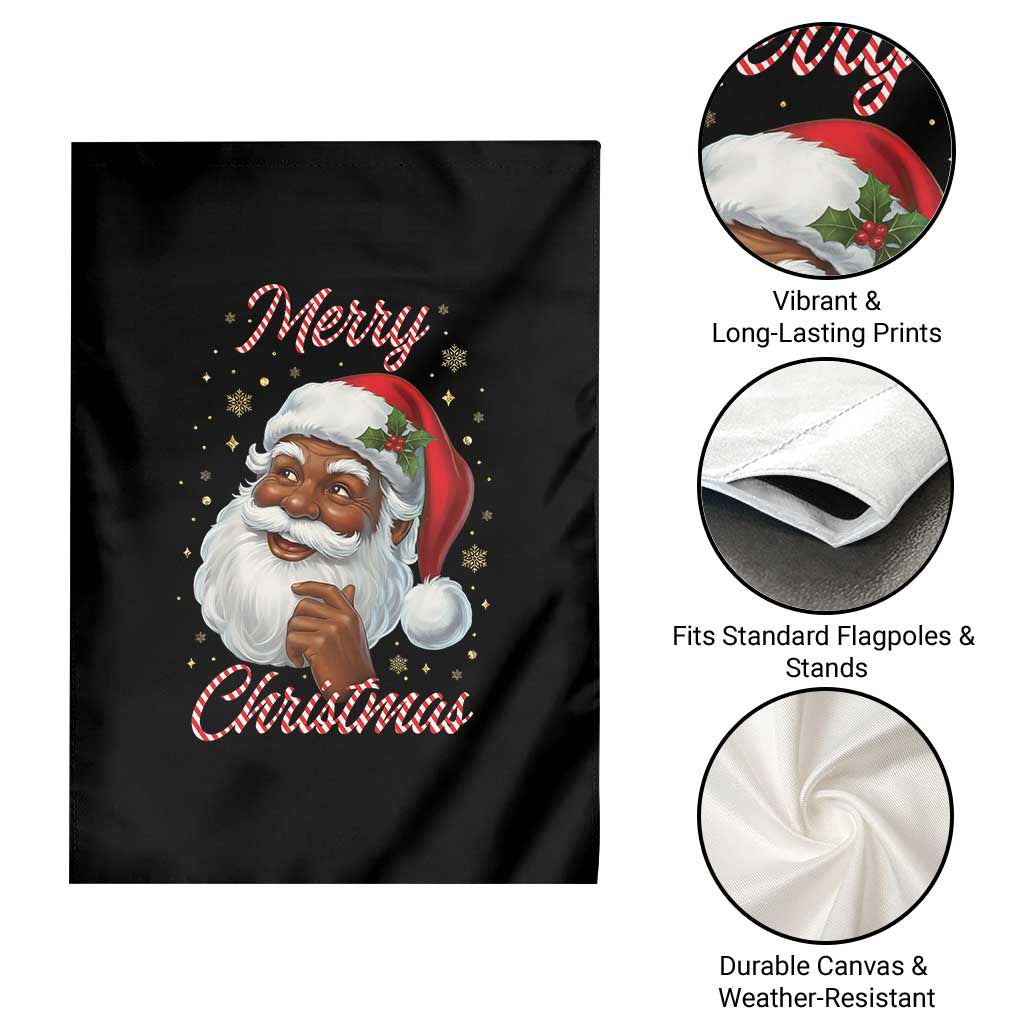 Merry Christmas Black Santa Claus Garden Flag Retro Nostalgic Festive Holiday TS02 Print Your Wear