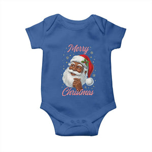 Merry Christmas Black Santa Claus Baby Onesie Retro Nostalgic Festive Holiday TS02 Royal Blue Print Your Wear