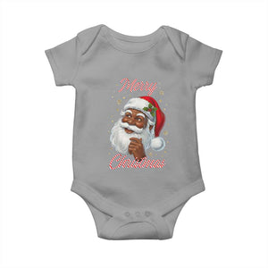 Merry Christmas Black Santa Claus Baby Onesie Retro Nostalgic Festive Holiday TS02 Sport Gray Print Your Wear