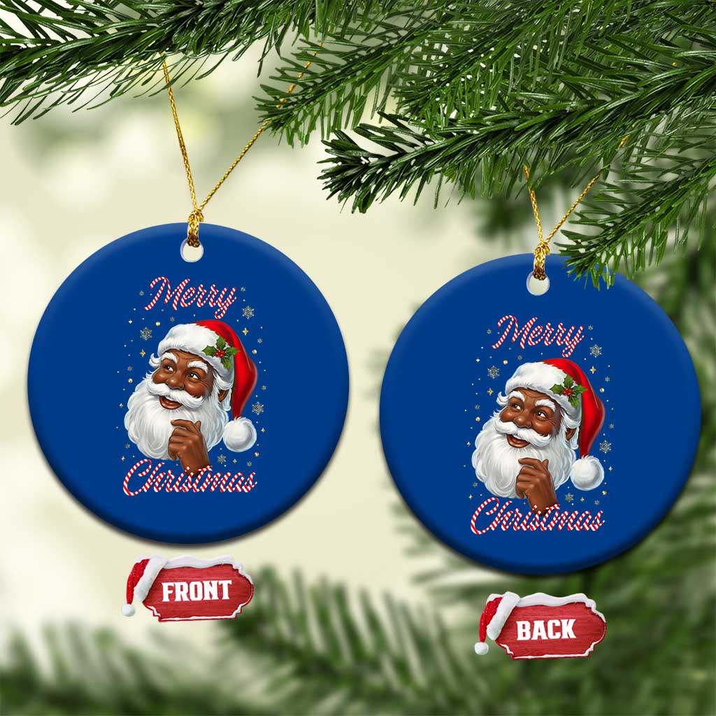 Merry Christmas Black Santa Claus Ceramic Ornament Retro Nostalgic Festive Holiday TS02 1pc Blue Print Your Wear
