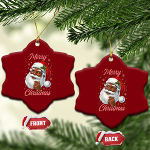 Merry Christmas Black Santa Claus Ceramic Ornament Retro Nostalgic Festive Holiday TS02 Print Your Wear
