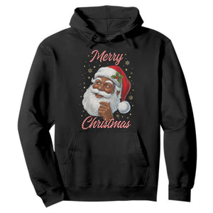 Merry Christmas Black Santa Claus Hoodie Retro Nostalgic Festive Holiday TS02 Black Print Your Wear
