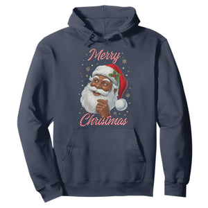 Merry Christmas Black Santa Claus Hoodie Retro Nostalgic Festive Holiday TS02 Navy Print Your Wear