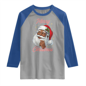 Merry Christmas Black Santa Claus Raglan Shirt Retro Nostalgic Festive Holiday TS02 Sport Gray Royal Print Your Wear