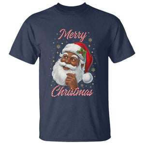 Merry Christmas Black Santa Claus T Shirt Retro Nostalgic Festive Holiday TS02 Navy Print Your Wear