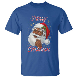 Merry Christmas Black Santa Claus T Shirt Retro Nostalgic Festive Holiday TS02 Royal Blue Print Your Wear