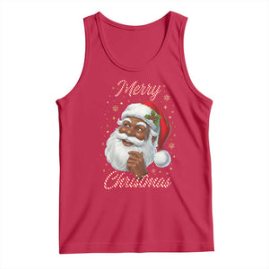 Merry Christmas Black Santa Claus Tank Top Retro Nostalgic Festive Holiday TS02 Red Print Your Wear
