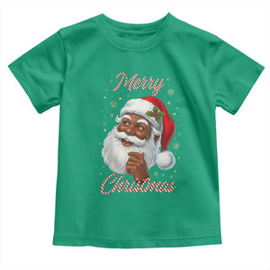 Merry Christmas Black Santa Claus Toddler T Shirt Retro Nostalgic Festive Holiday TS02 Irish Green Print Your Wear