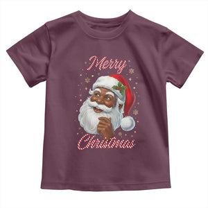 Merry Christmas Black Santa Claus Toddler T Shirt Retro Nostalgic Festive Holiday TS02 Maroon Print Your Wear