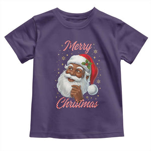 Merry Christmas Black Santa Claus Toddler T Shirt Retro Nostalgic Festive Holiday TS02 Purple Print Your Wear
