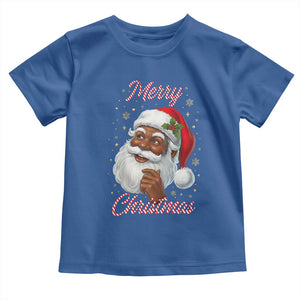 Merry Christmas Black Santa Claus Toddler T Shirt Retro Nostalgic Festive Holiday TS02 Royal Blue Print Your Wear