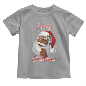 Merry Christmas Black Santa Claus Toddler T Shirt Retro Nostalgic Festive Holiday TS02 Sport Gray Print Your Wear