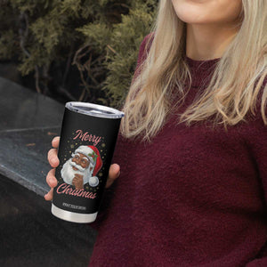 Merry Christmas Black Santa Claus Tumbler Cup Retro Nostalgic Festive Holiday TS02 Print Your Wear
