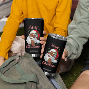 Merry Christmas Black Santa Claus Tumbler Cup Retro Nostalgic Festive Holiday TS02 Print Your Wear