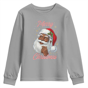Merry Christmas Black Santa Claus Youth Sweatshirt Retro Nostalgic Festive Holiday TS02 Sport Gray Print Your Wear