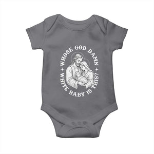 Funny Nativity Christmas Baby Onesie Whose God Damn White Baby Is This Irreverent Holiday Humor TS02 Charcoal Print Your Wear