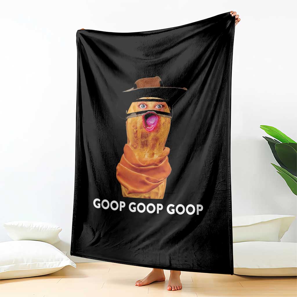 Goop Goop Goop Meme Throw Blanket Unhinged Cowboy Peanut Core Weirdos TS02 Print Your Wear