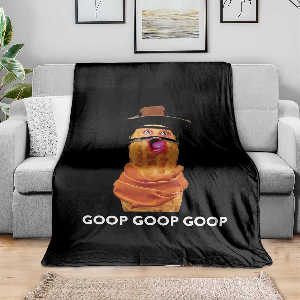 Goop Goop Goop Meme Throw Blanket Unhinged Cowboy Peanut Core Weirdos TS02 Print Your Wear
