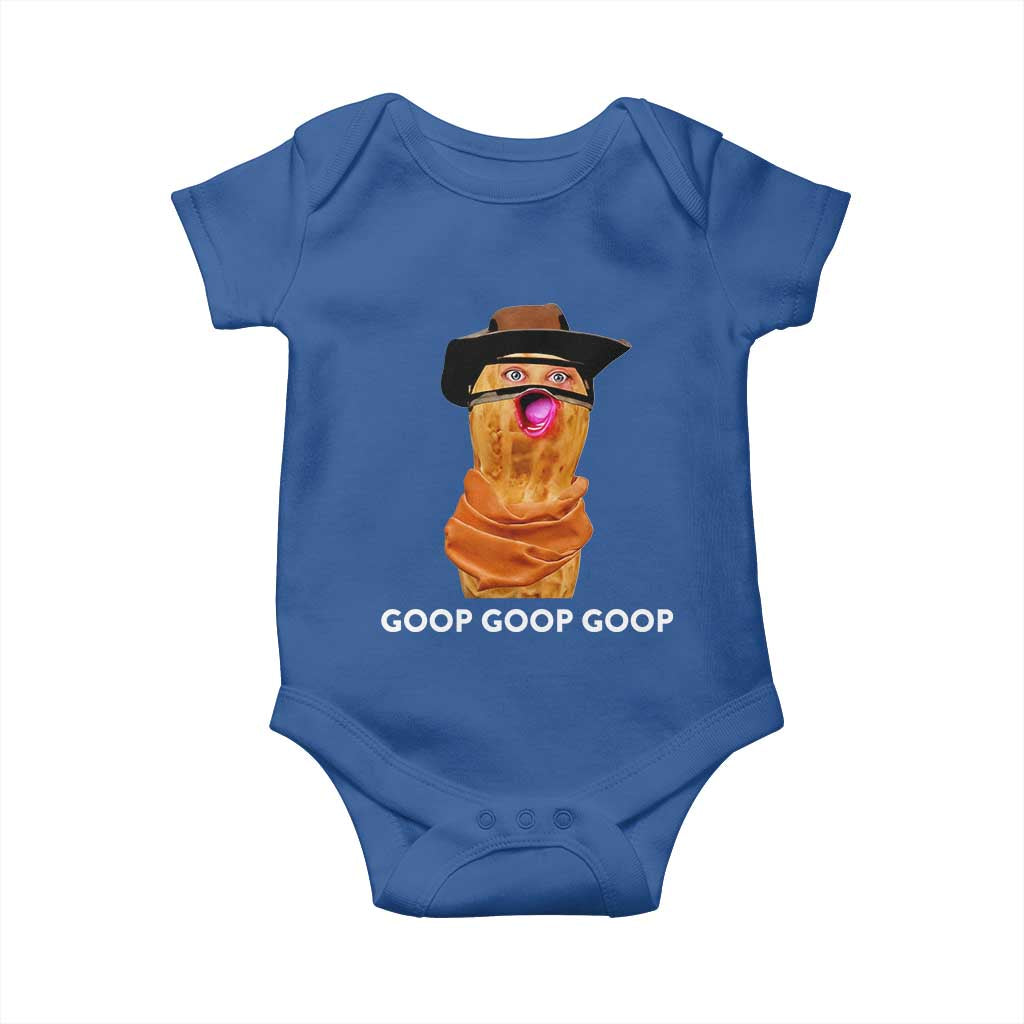 Goop Goop Goop Meme Baby Onesie Unhinged Cowboy Peanut Core Weirdos TS02 Royal Blue Print Your Wear