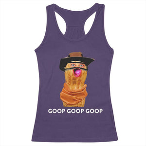 Goop Goop Goop Meme Racerback Tank Top Unhinged Cowboy Peanut Core Weirdos TS02 Purple Print Your Wear