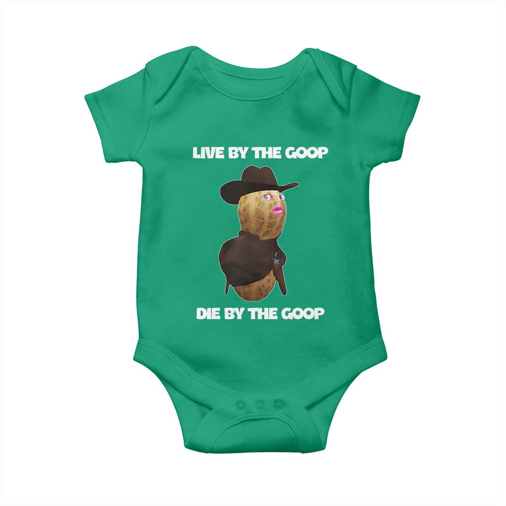 Cowboy Peanut Meme Baby Onesie Live By The Goop Die By The Goop TS02 Irish Green Print Your Wear