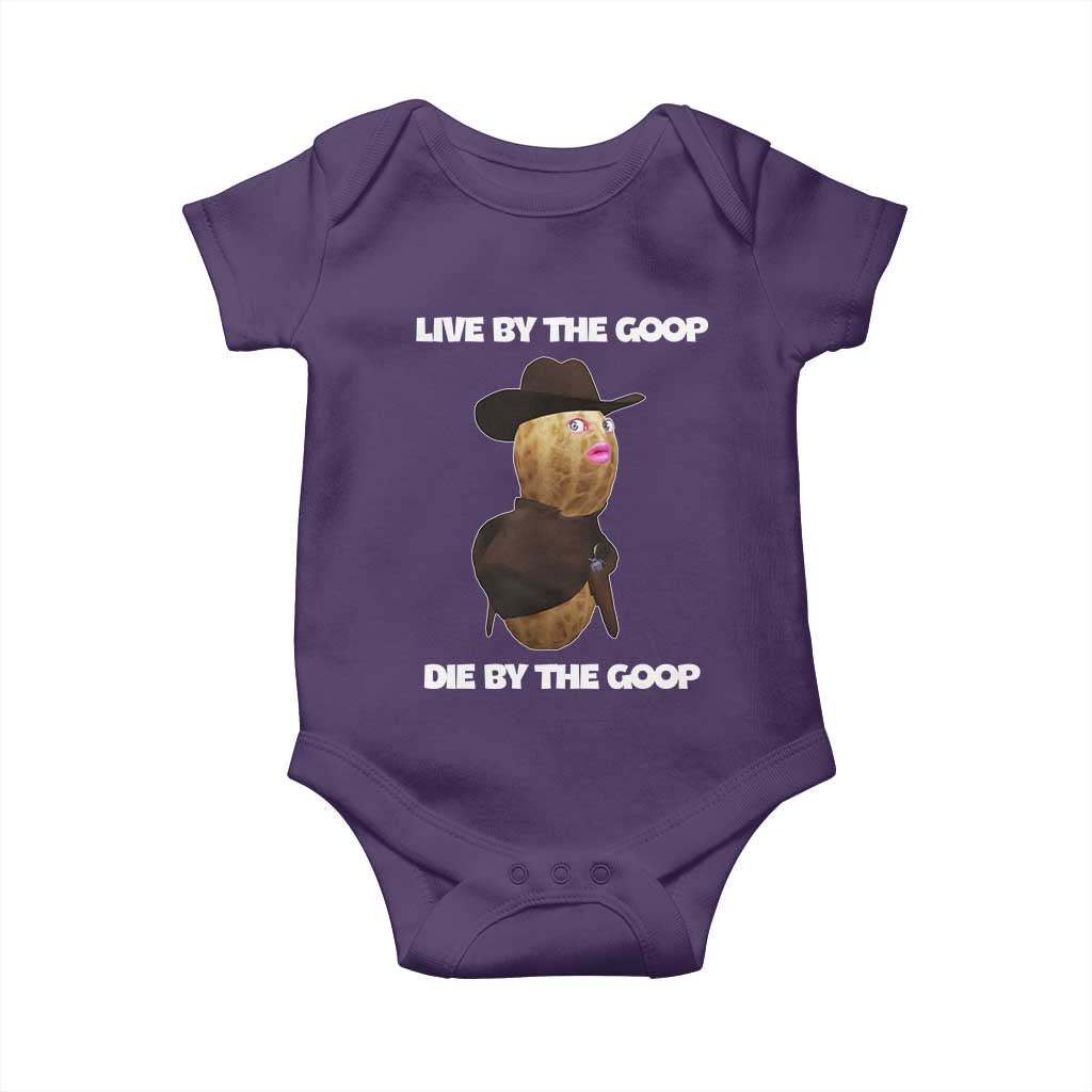 Cowboy Peanut Meme Baby Onesie Live By The Goop Die By The Goop TS02 Purple Print Your Wear