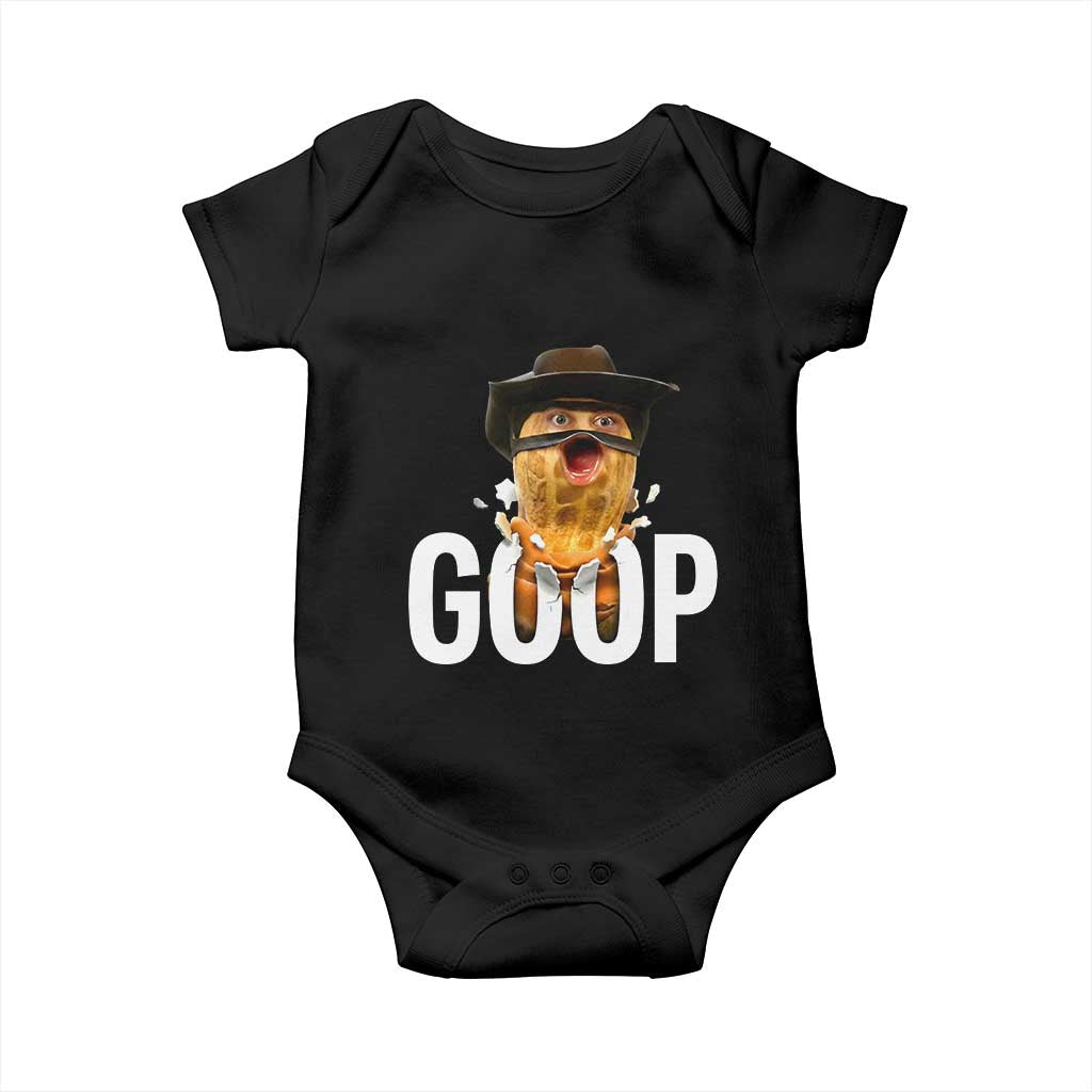 Goop Meme Explosion Baby Onesie Screaming Peanut Cowboy Brainrot Energy TS02 Black Print Your Wear