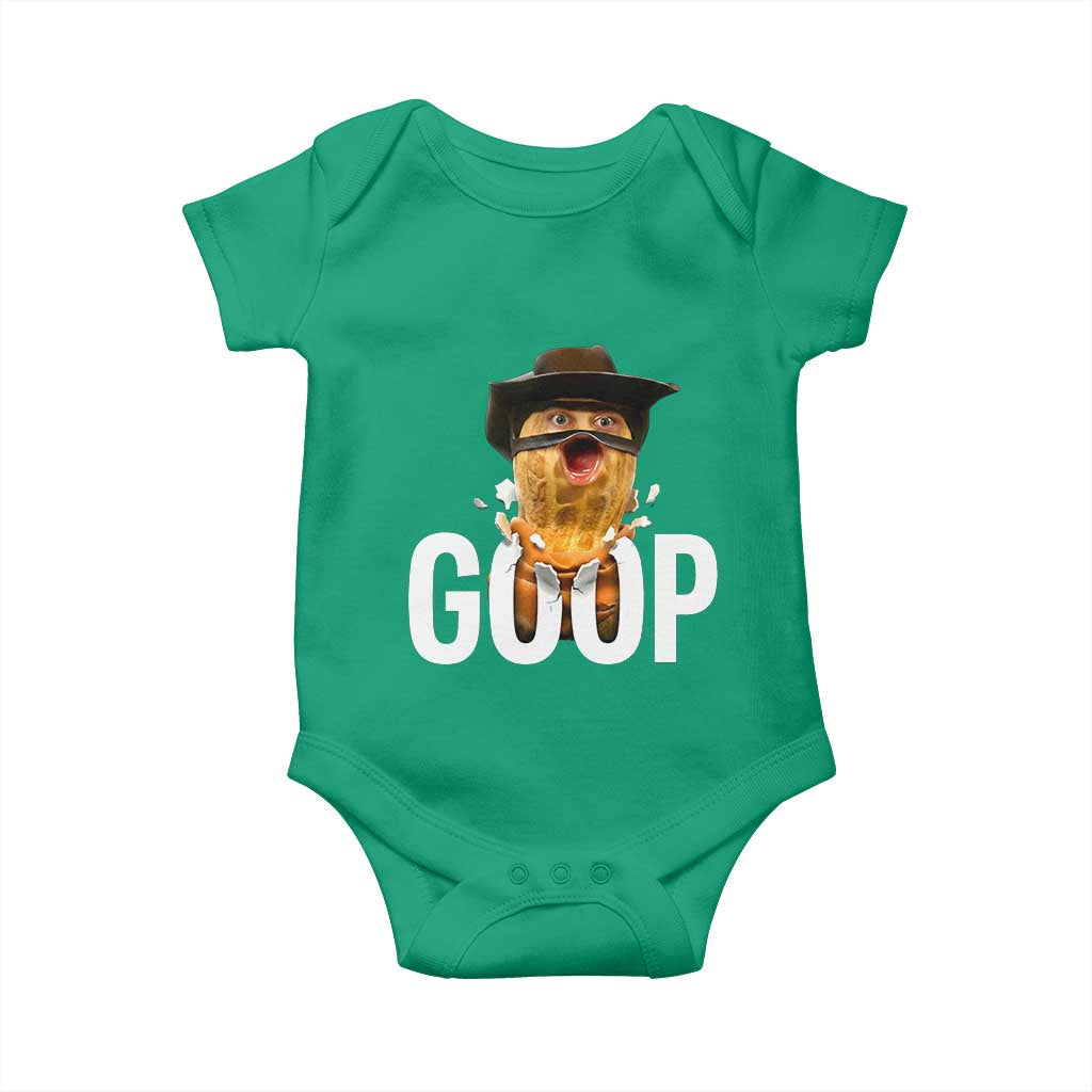 Goop Meme Explosion Baby Onesie Screaming Peanut Cowboy Brainrot Energy TS02 Irish Green Print Your Wear