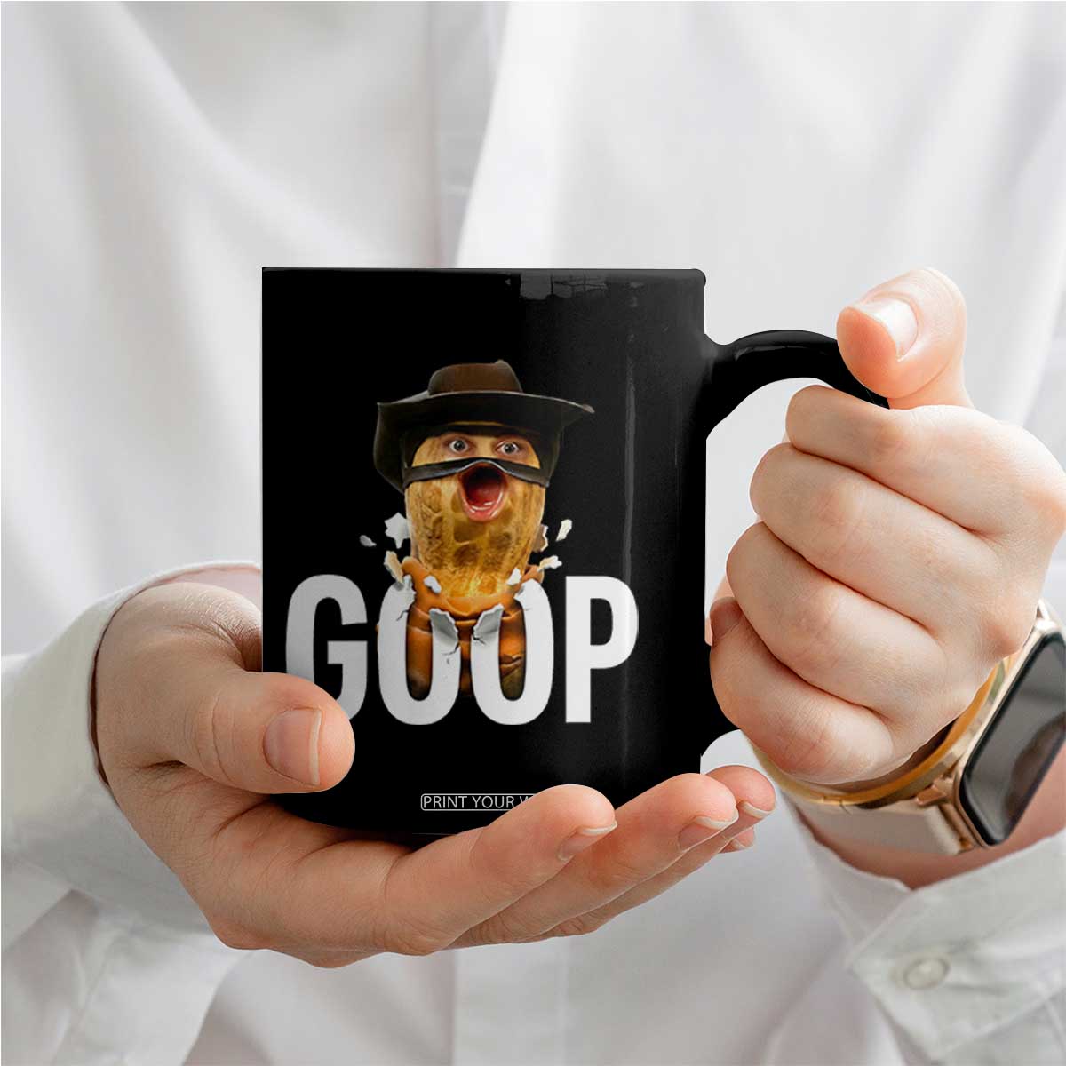 Goop Meme Explosion Coffee Mug Screaming Peanut Cowboy Brainrot Energy TS02 Print Your Wear
