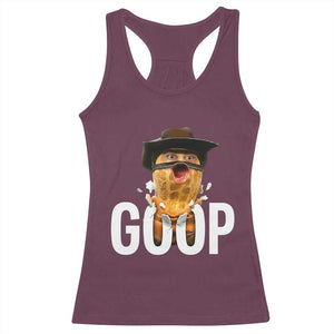 Goop Meme Explosion Racerback Tank Top Screaming Peanut Cowboy Brainrot Energy TS02 Maroon Print Your Wear