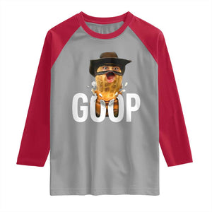 Goop Meme Explosion Raglan Shirt Screaming Peanut Cowboy Brainrot Energy TS02 Sport Gray Red Print Your Wear