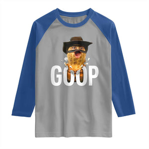 Goop Meme Explosion Raglan Shirt Screaming Peanut Cowboy Brainrot Energy TS02 Sport Gray Royal Print Your Wear
