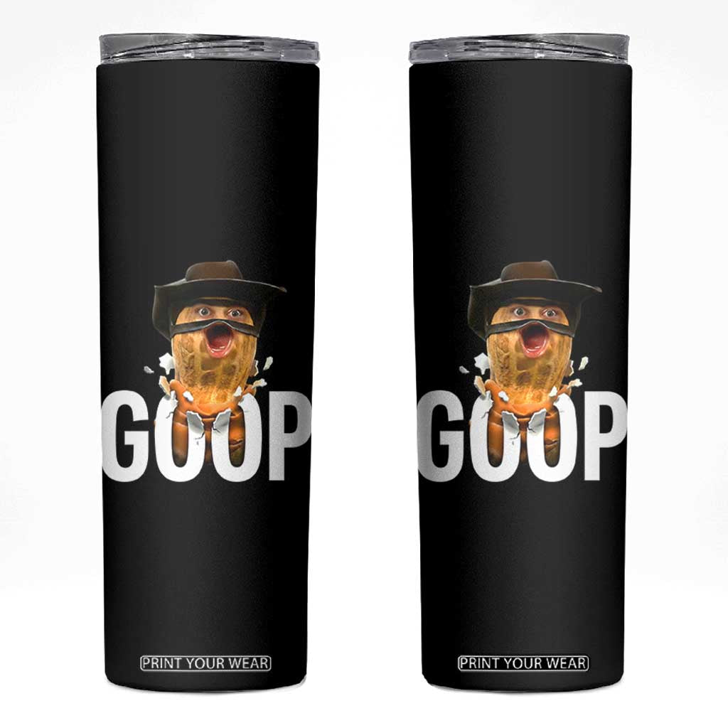 Goop Meme Explosion Skinny Tumbler Screaming Peanut Cowboy Brainrot Energy TS02 Black Print Your Wear