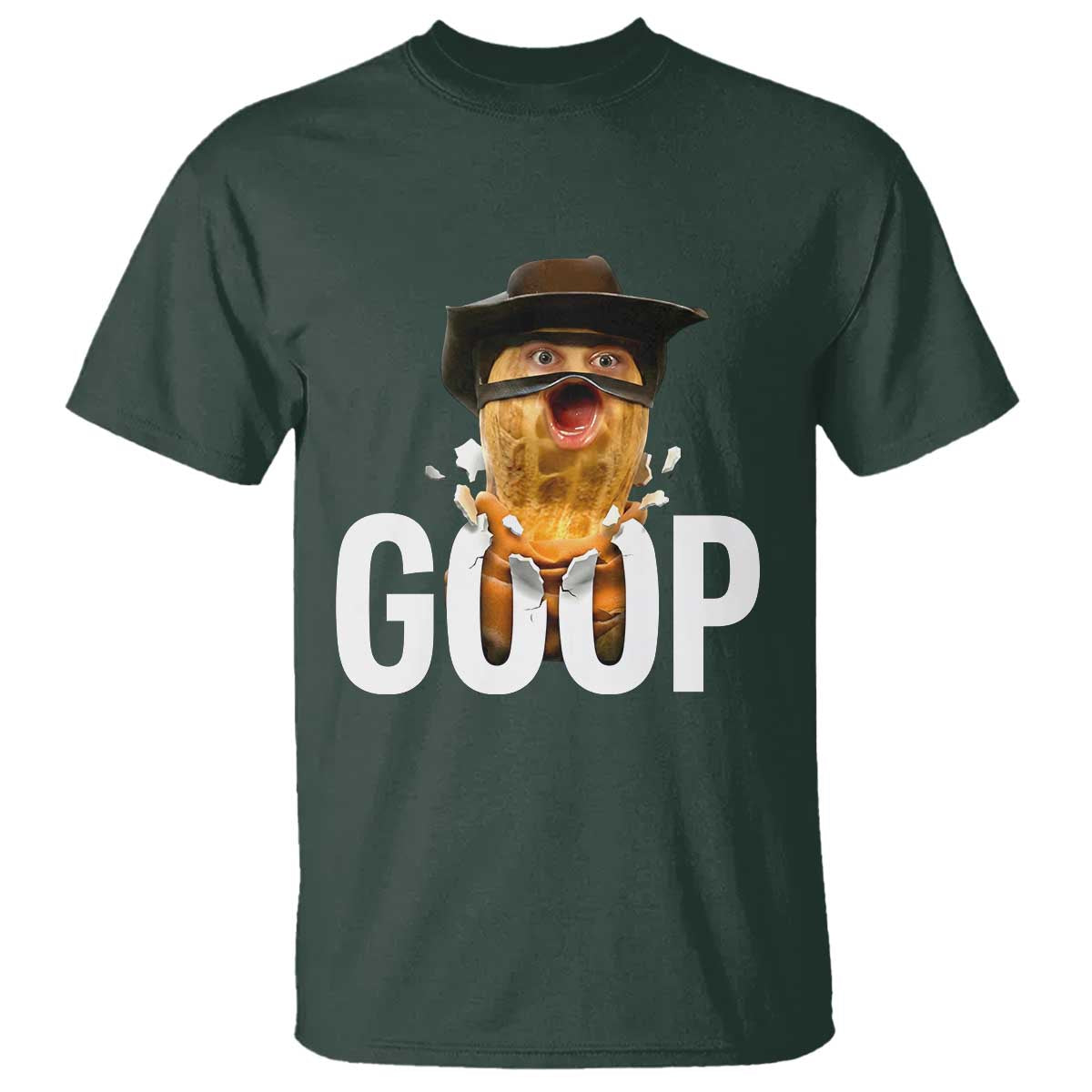 Goop Meme Explosion T Shirt Screaming Peanut Cowboy Brainrot Energy TS02 Dark Forest Green Print Your Wear