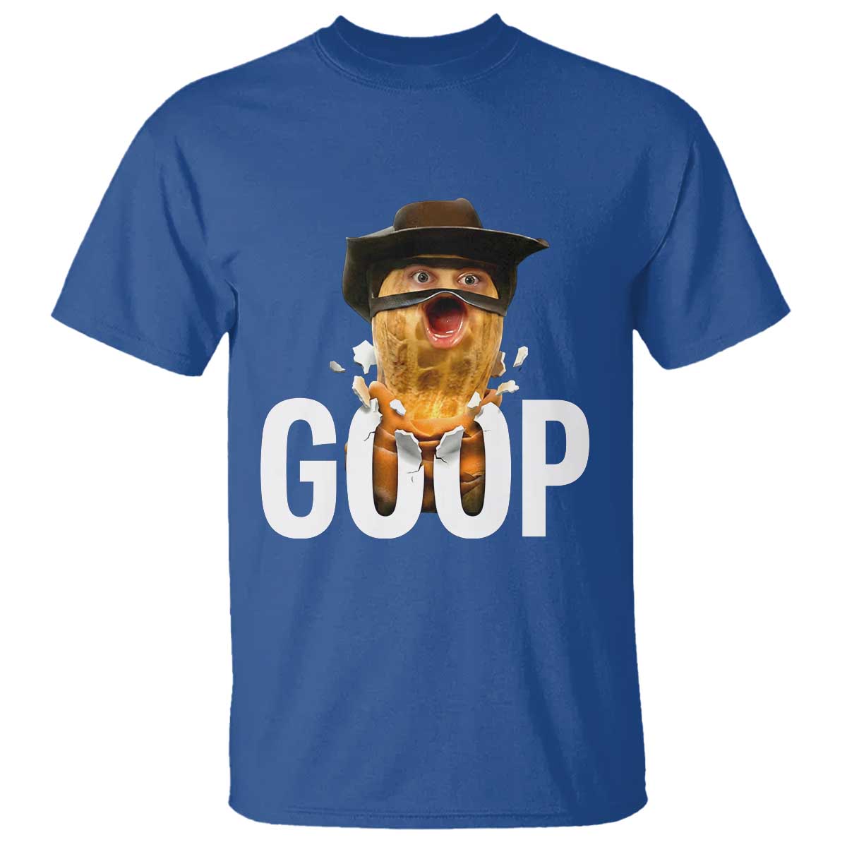 Goop Meme Explosion T Shirt Screaming Peanut Cowboy Brainrot Energy TS02 Royal Blue Print Your Wear