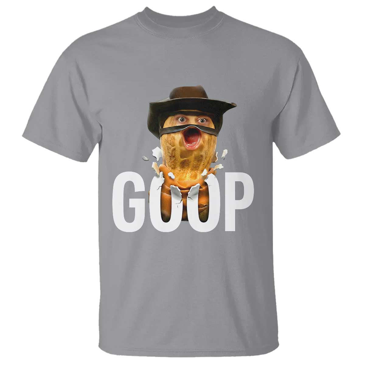 Goop Meme Explosion T Shirt Screaming Peanut Cowboy Brainrot Energy TS02 Sport Gray Print Your Wear