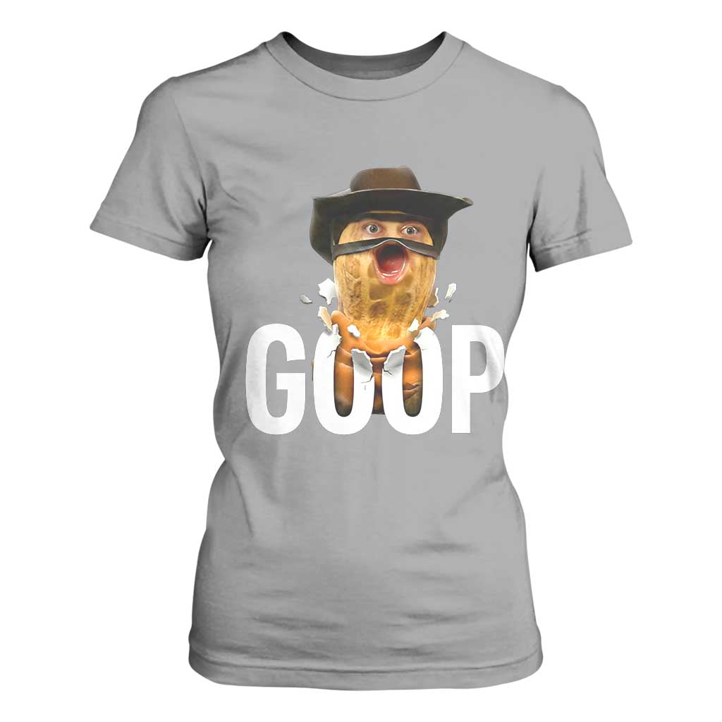 Goop Meme Explosion T Shirt For Women Screaming Peanut Cowboy Brainrot Energy TS02 Sport Gray Print Your Wear