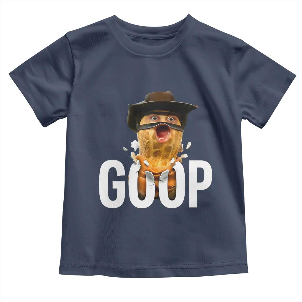 Goop Meme Explosion Toddler T Shirt Screaming Peanut Cowboy Brainrot Energy TS02 Navy Print Your Wear