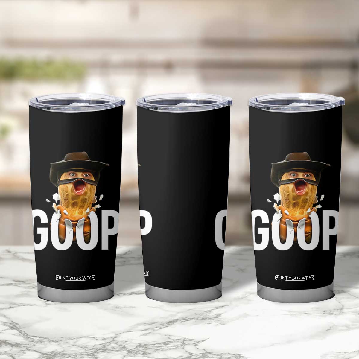 Goop Meme Explosion Tumbler Cup Screaming Peanut Cowboy Brainrot Energy TS02 Print Your Wear