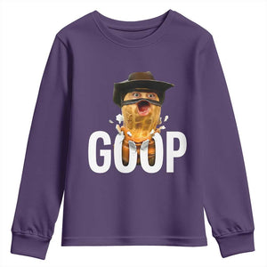 Goop Meme Explosion Youth Sweatshirt Screaming Peanut Cowboy Brainrot Energy TS02 Purple Print Your Wear