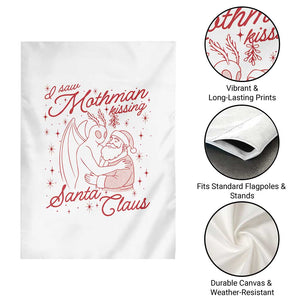 I Saw Mothman Kissing Santa Claus Garden Flag Funny Cryptid Christmas Gag Gift TS02 Print Your Wear