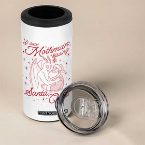 I Saw Mothman Kissing Santa Claus 4 in 1 Can Cooler Tumbler Funny Cryptid Christmas Gag Gift TS02 Print Your Wear